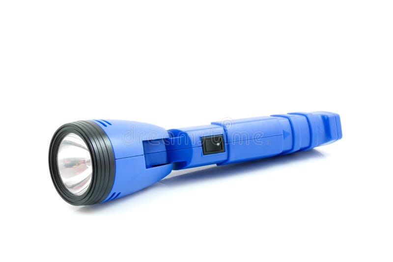 Blue flashlight royalty free stock images