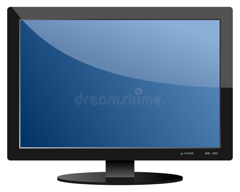 Modern blue flat screen TV set, isolated on white background. Eps file available. Lcd tv vector vectors