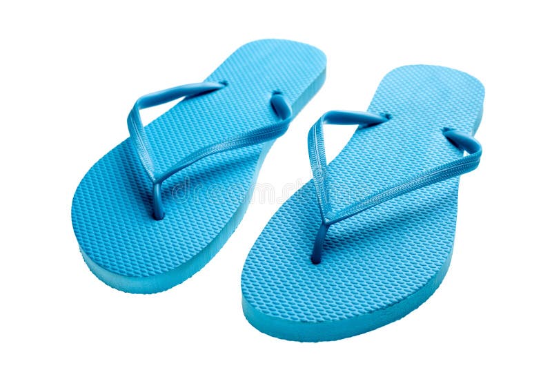 Blue flip-flops isolated stock image. Image of footware - 53679485