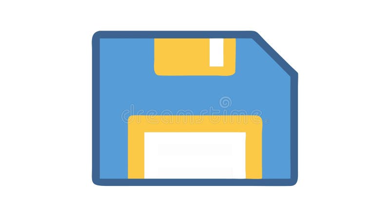 Blue Floppy Disk Icon, Data Save Function, vector design Generative AI stock illustration