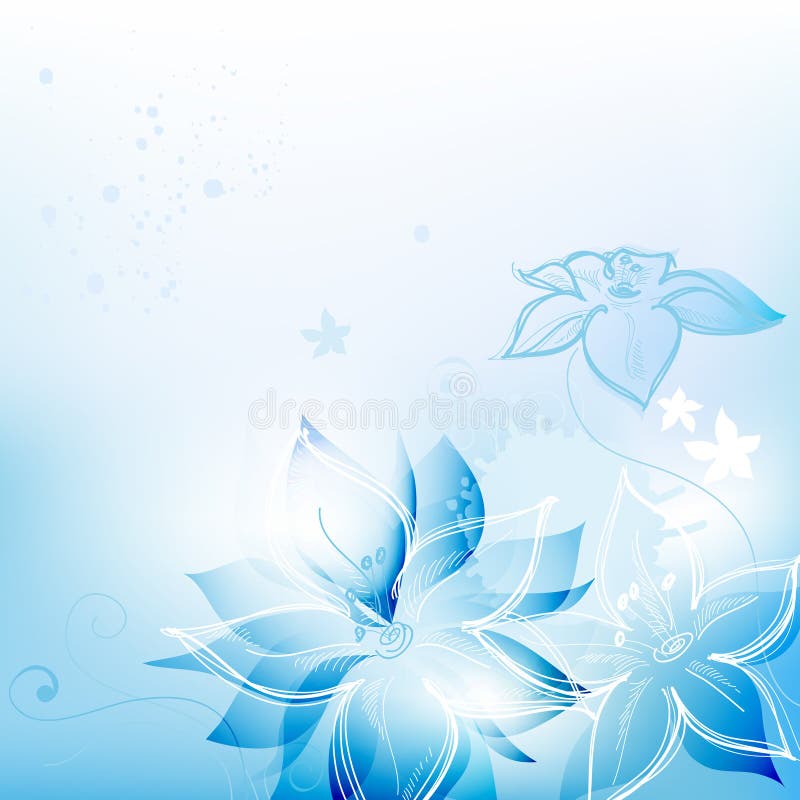 Blue floral background stock vector. Illustration of element - 19309815