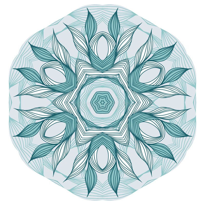 Blue floral mandala vector illustration
