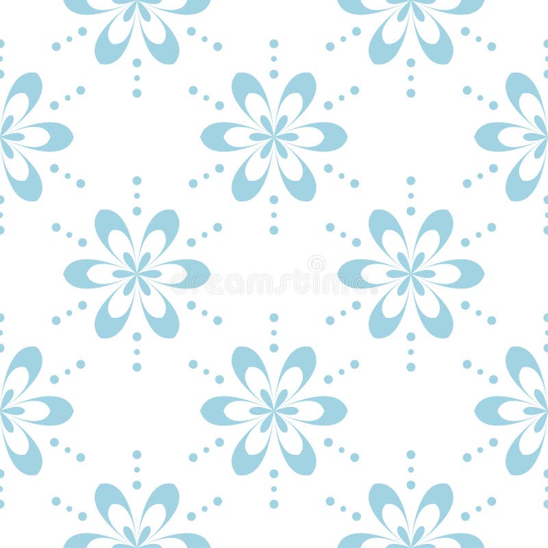 Blue Floral Seamless Pattern on White Background Stock Vector Illustration of abstract, fabric
