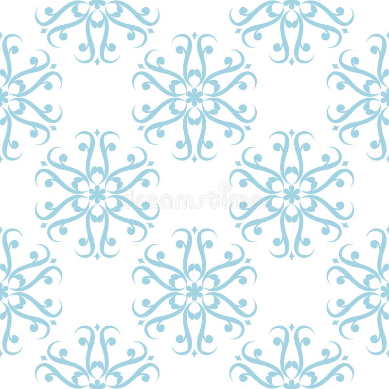 Blue Floral Seamless Pattern on White Background Stock Vector Illustration of leaf, pattern
