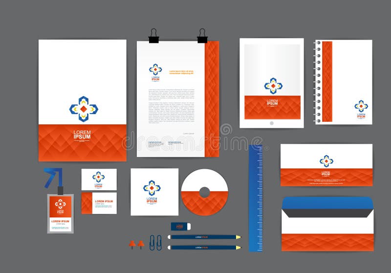 Blue flower corporate identity template for your business