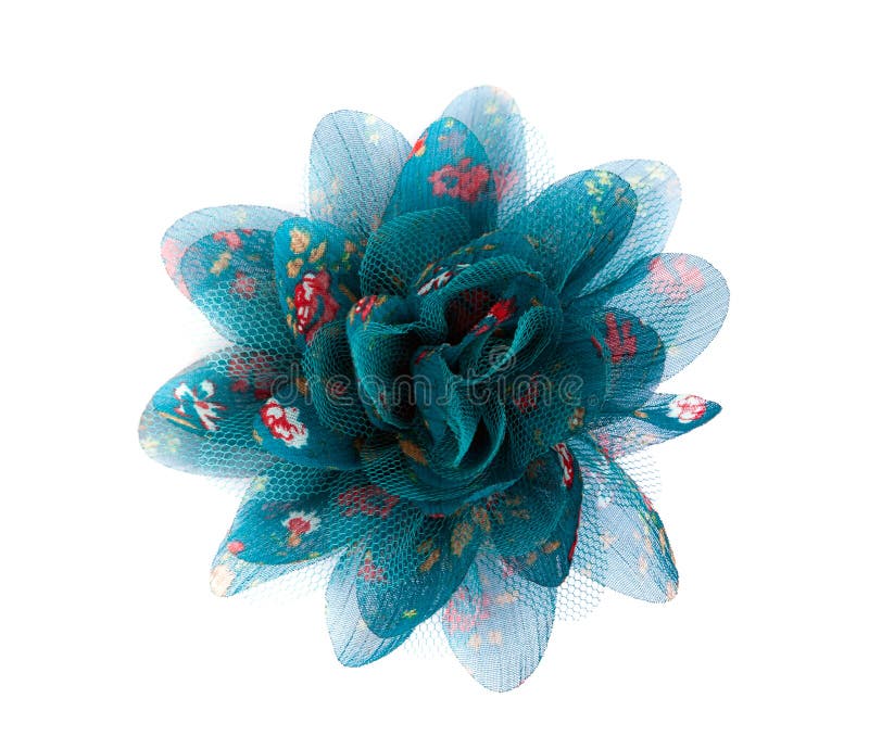 Blue flower lace fabric