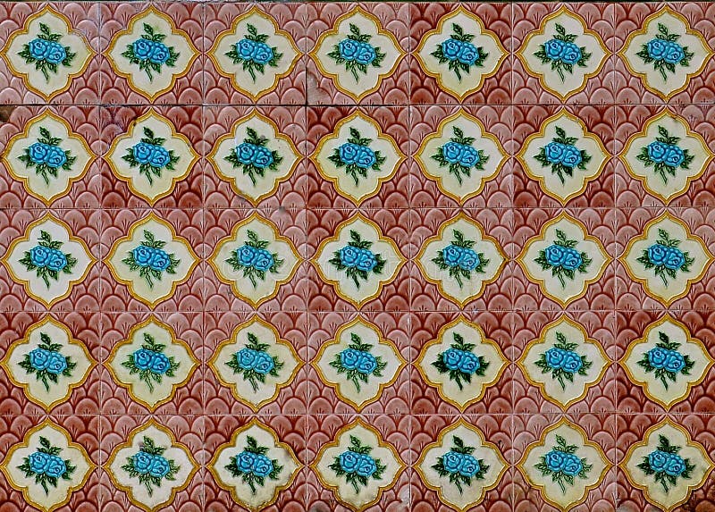 Blue flower peranakan tiles