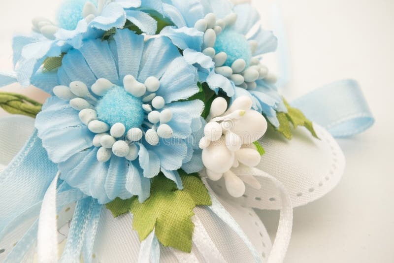 Blue flowers baby boy birth stock images Blue flowers baby boy birth stock images