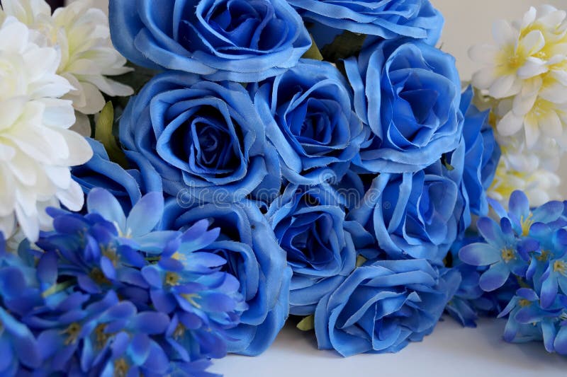 Blue flowers stock photo. Image of blooming, artificial 82291440