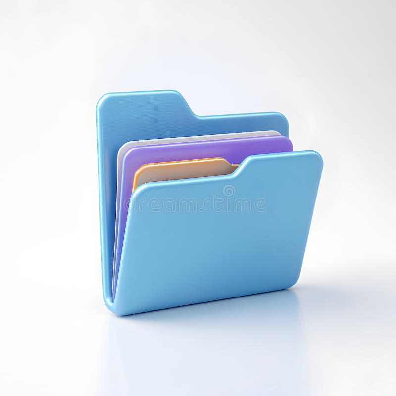 Blue Folder with Documents royalty free illustration