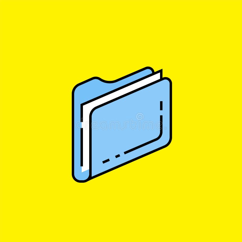 Blue folder line icon royalty free illustration