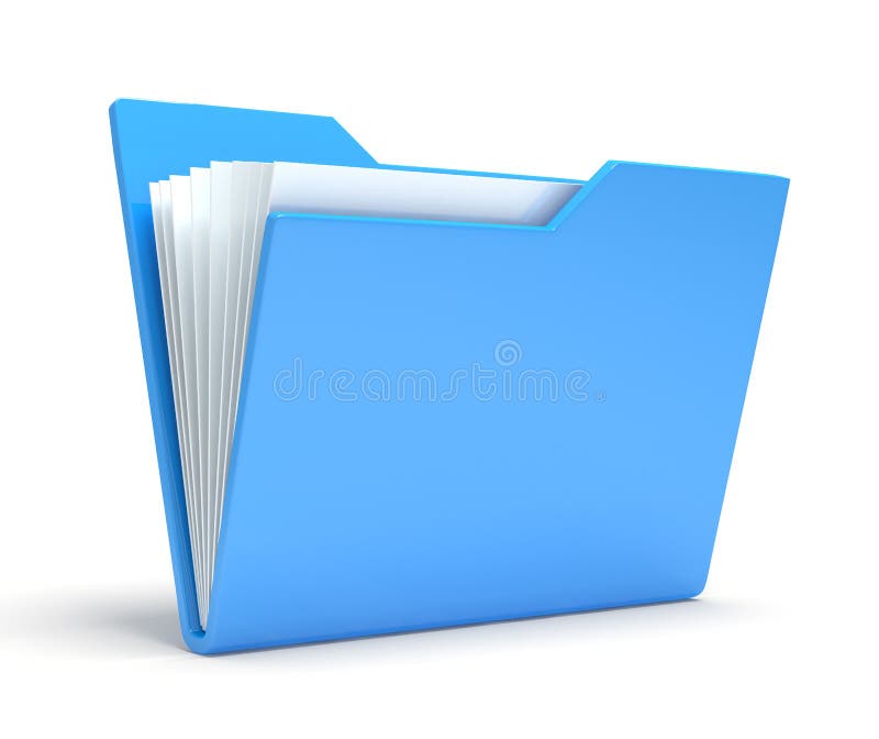 Blue folder. on white background stock illustration