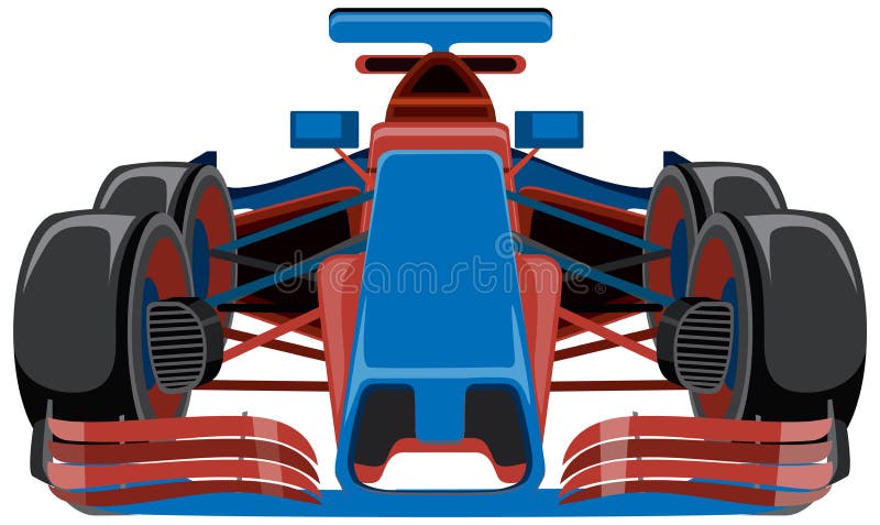 Blue formula racing car vector illustration
