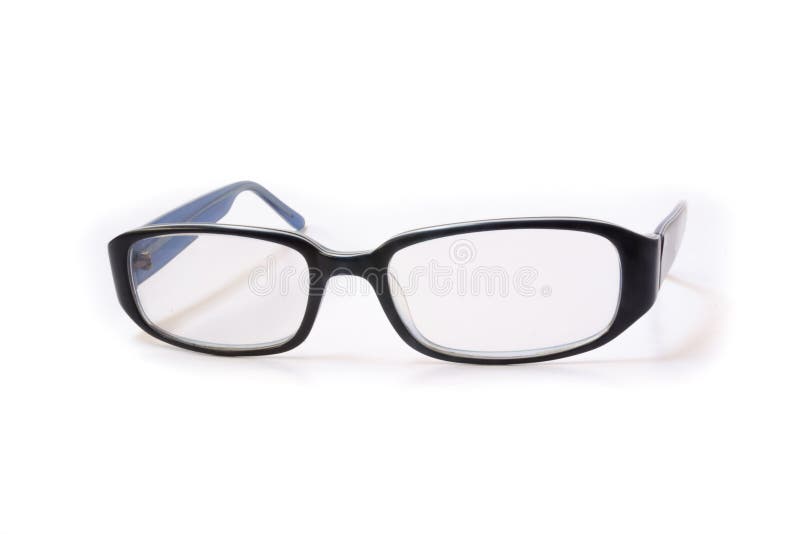Blue frame glasses stock image. Image of brick, home 29019689