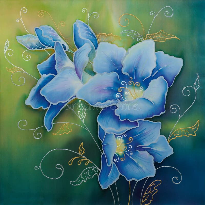 Blue freesia (batic)