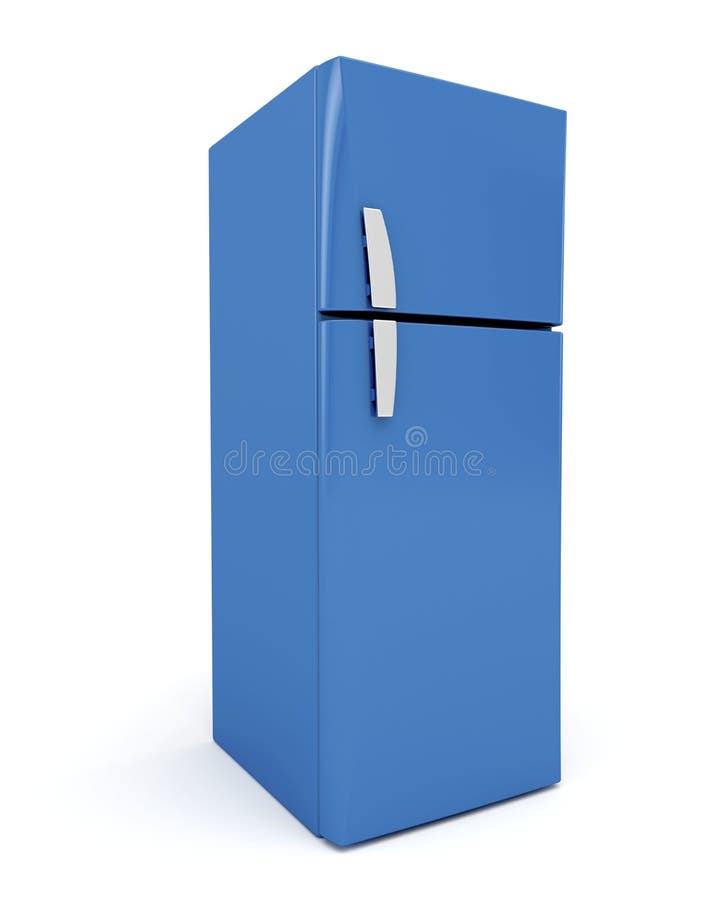 Blue fridge stock illustration. Illustration of equipment - 23602233