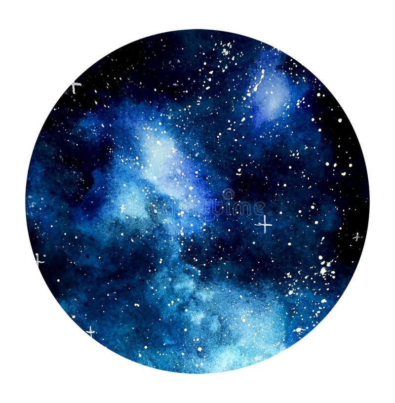 Blue Galaxy Background for Text in Circle Stock Illustration - Illustration  of field, backgrounds: 135098981