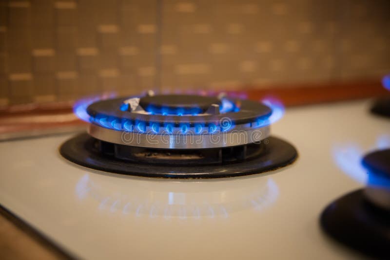 Blue gas burns stock photo. Image of dangerous, flammable 85380082