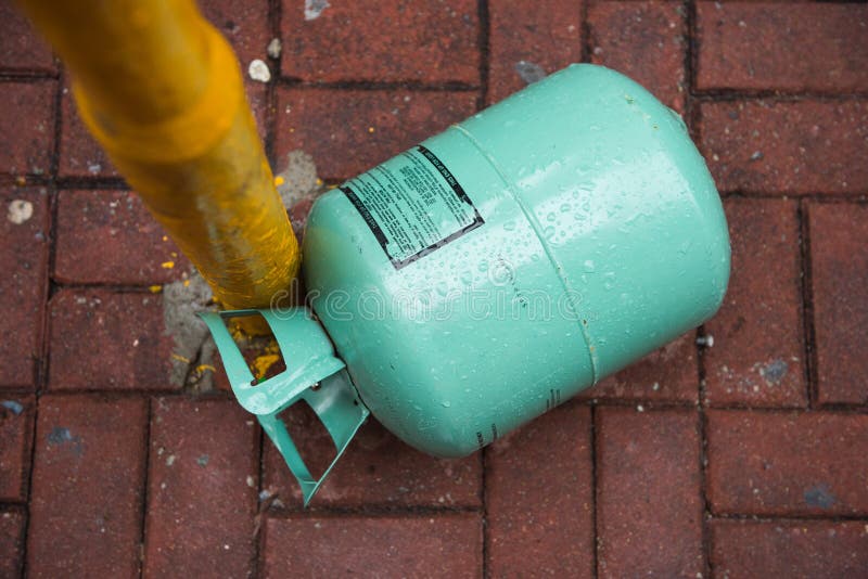 Blue gas can stock photo. Image of blue, metal, street 96399420