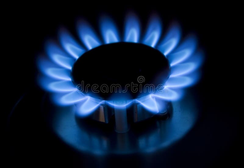 Blue gas flames stock image. Image of cooking, kitchen 13453703