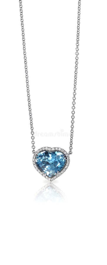 Blue Gemstone and Diamond Pendant Necklace