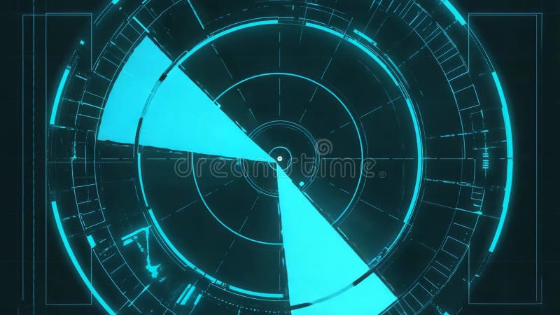 Futuristic Digital Interface Display with Blue Geometric Patterns for Tech Design Generative AI royalty free illustration