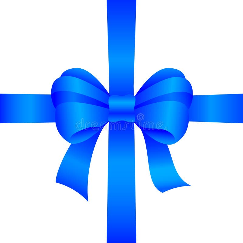 Blue gift bow royalty free illustration