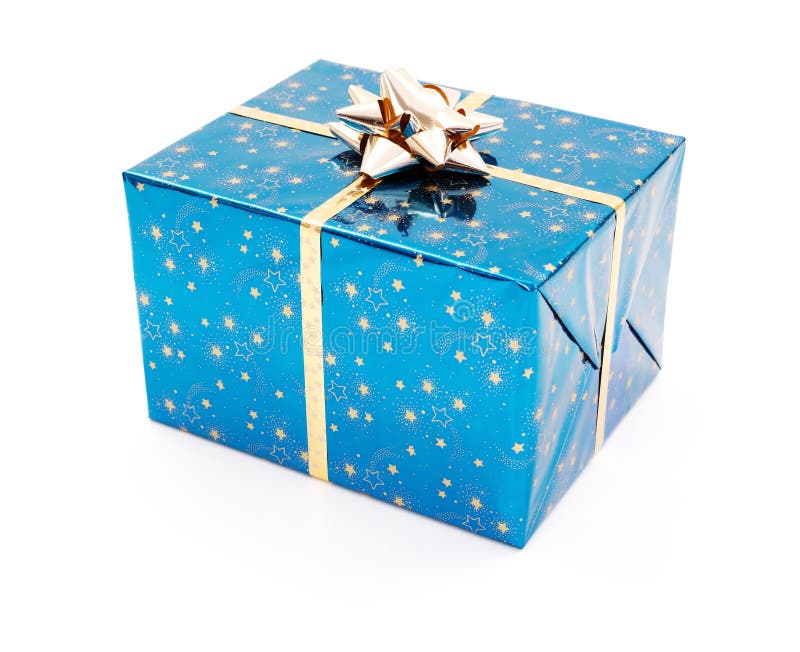 Blue gift box stock photo. Image of birthday, festive 22374014