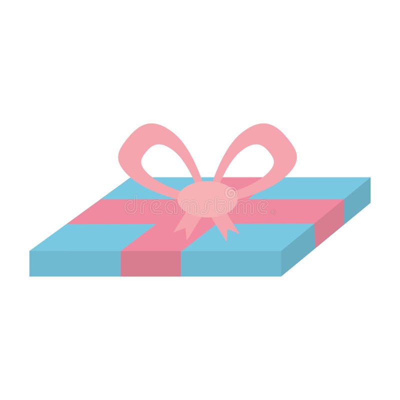 Pink Gift Box Blue Ribbon Packaging Stock Illustrations 669 Pink Gift