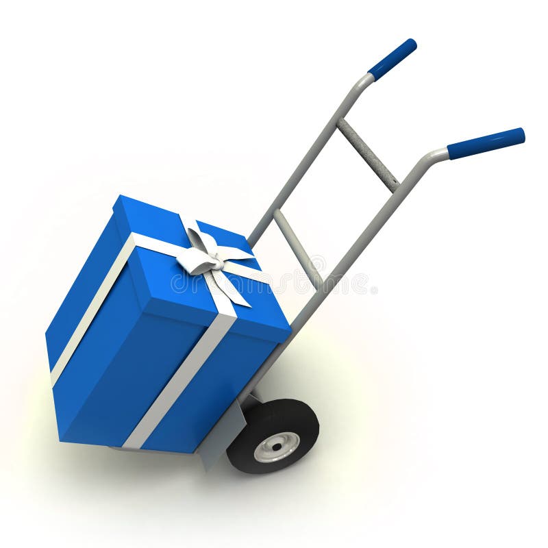Blue gift delivery vector illustration