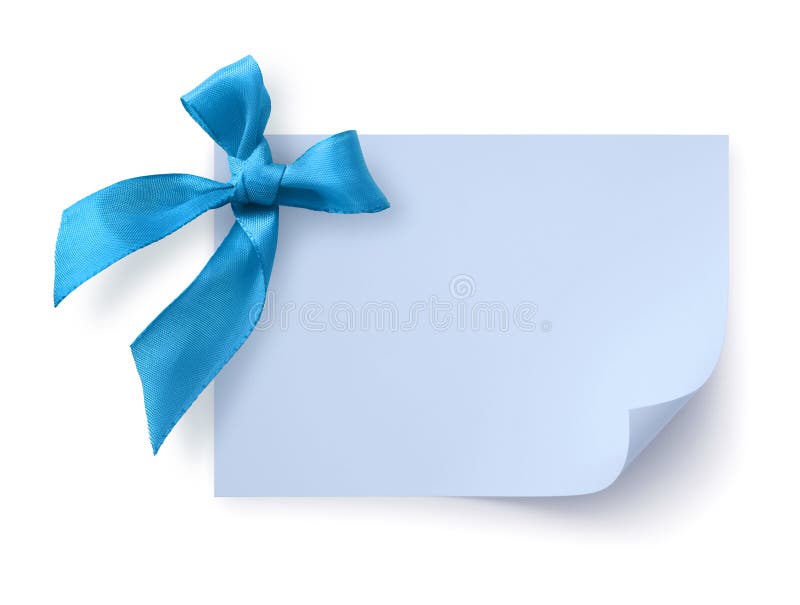 Blue gift tag with bow royalty free stock photos Blue gift tag with bow royalty free stock photos