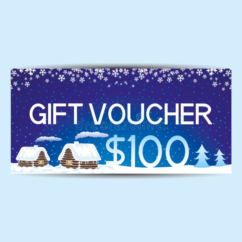 Blue gift voucher. royalty free illustration