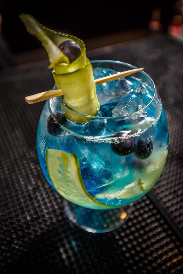 Blue curacao cocktail stock photo. Image of group, cool 26116520