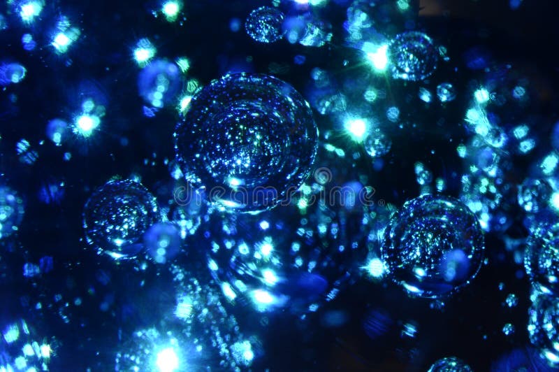 Blue glass bubbles