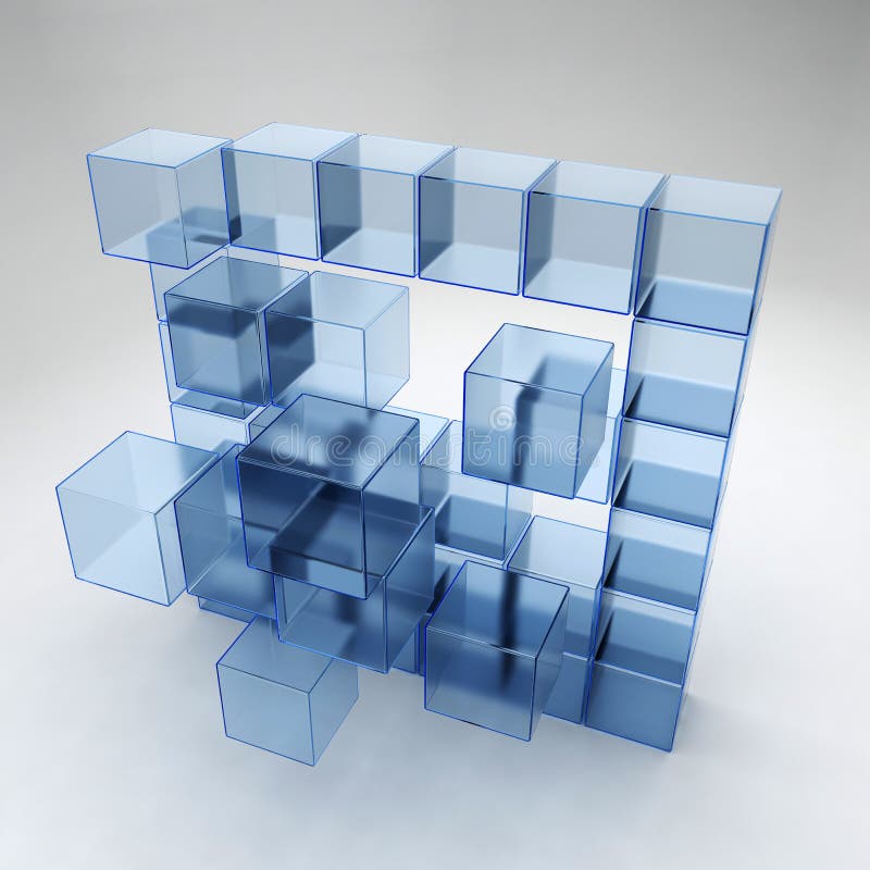 Blue Glass Cubes Stock Illustration Illustration Of Abstract 63174338