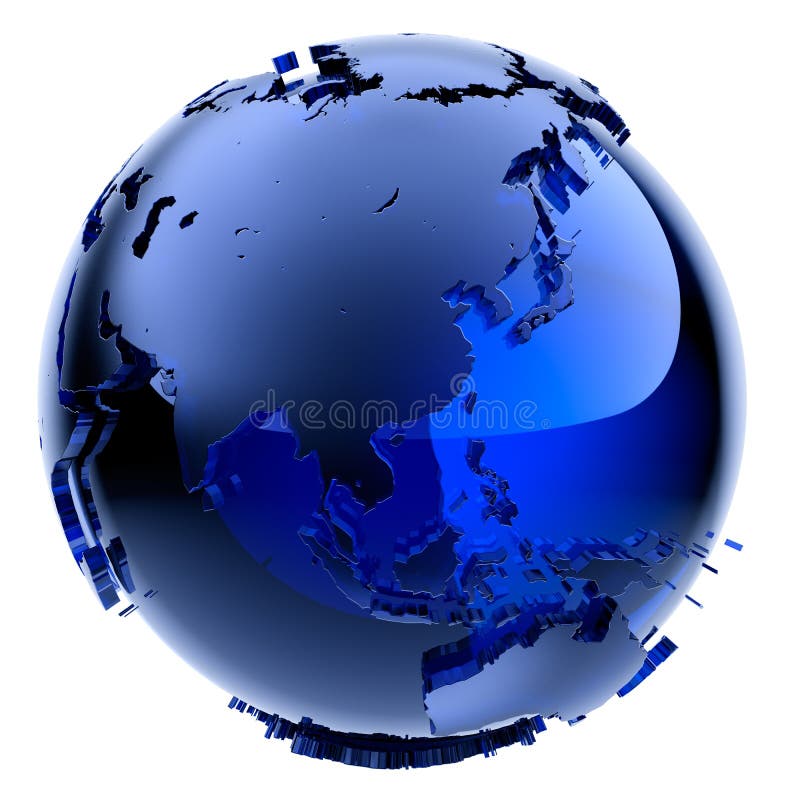 Blue glass globe stock illustration. Illustration of design 16264106