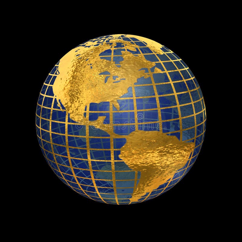 Blue Glass And Gold Metal Globe Royalty Free Stock Image Image 5775066