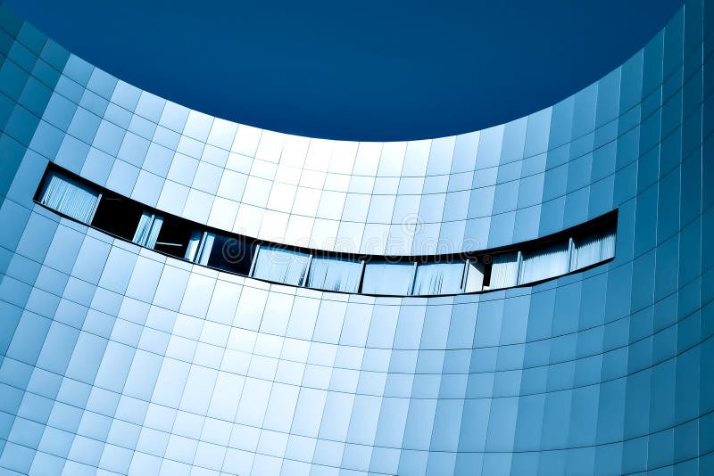 Blue glass wall stock image. Image of diminishing, mansion 19164027