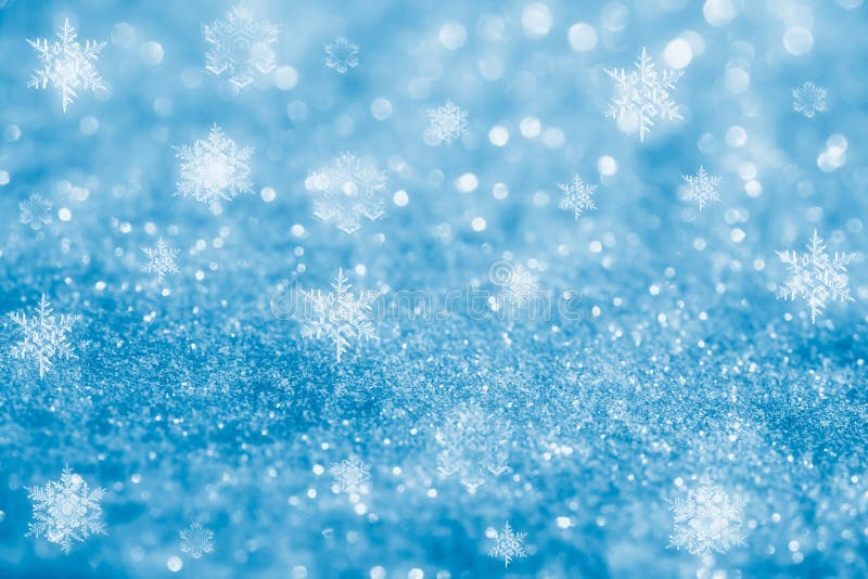 Blue Glitter Sparkles Snow Flakes Background Stock Image - Image ...