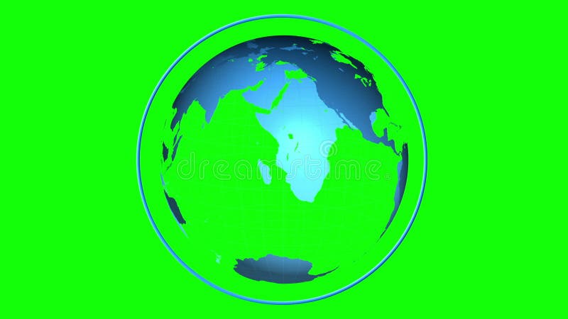 Blue Globe Spinning On Green Screen Background Stock Video Video Of Wide Globe