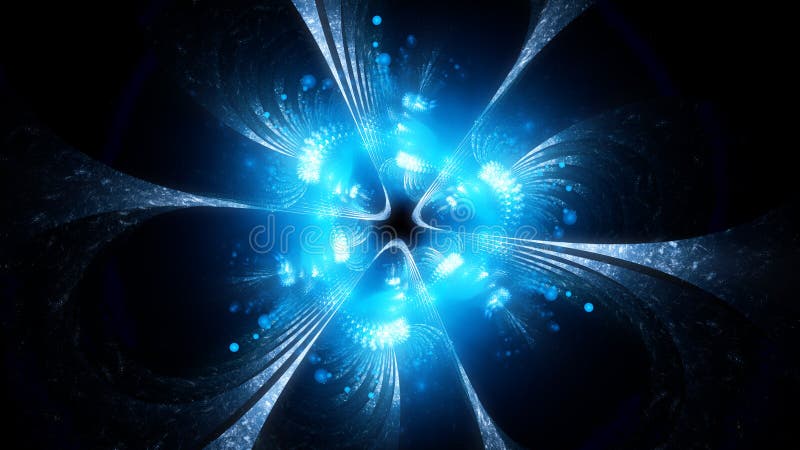 Blue glowing futuristic space technology stock illustration