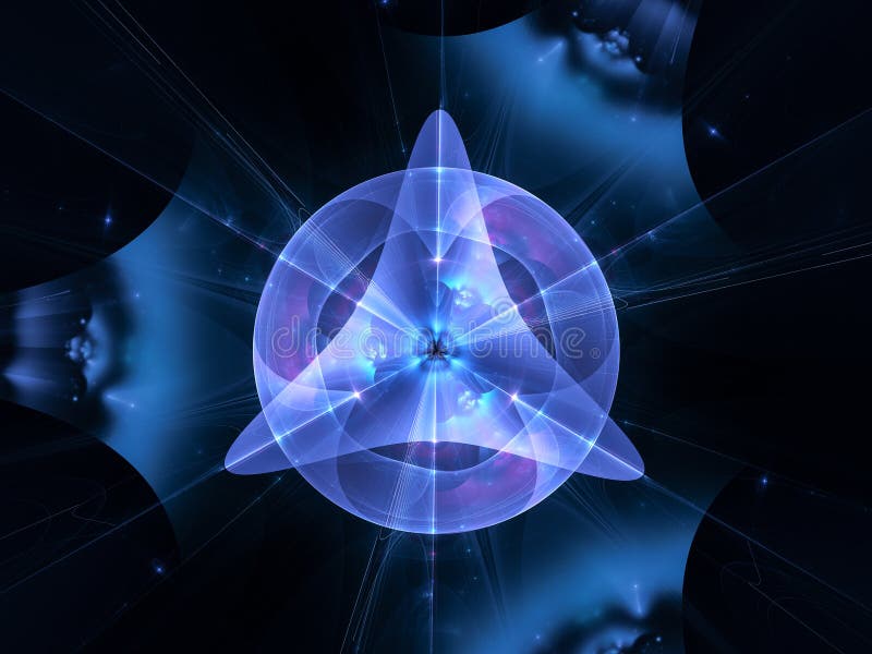 Blue glowing futuristic space technology, triangular shape royalty free illustration