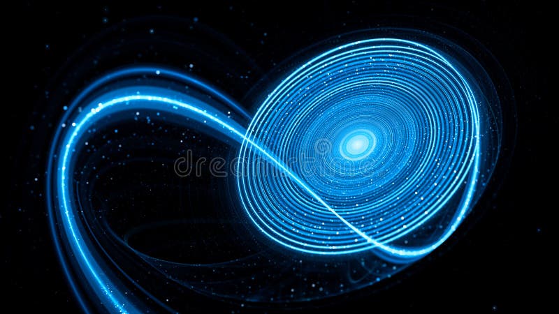 Blue glowing futuristic spiral technology royalty free illustration