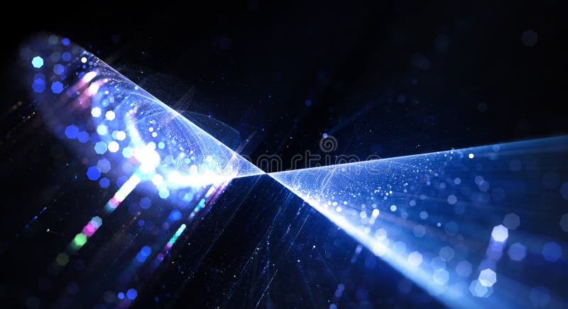 Blue glowing futuristic technology with glowing bokeh elements vector illustration