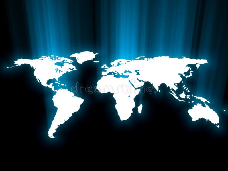 World map in night sky stock vector. Illustration of dark - 43142703