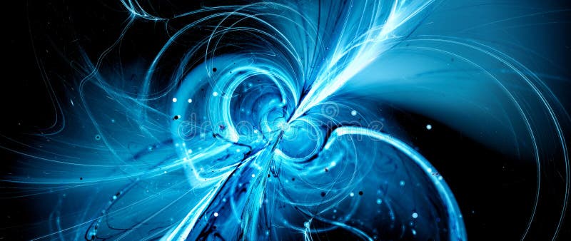 Blue Glowing Spinning Neutron Star in Space Abstract Background Stock ...