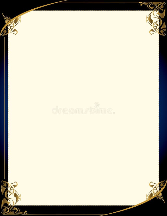 Blue Gold Background with Frame Stock Illustration - Illustration ...