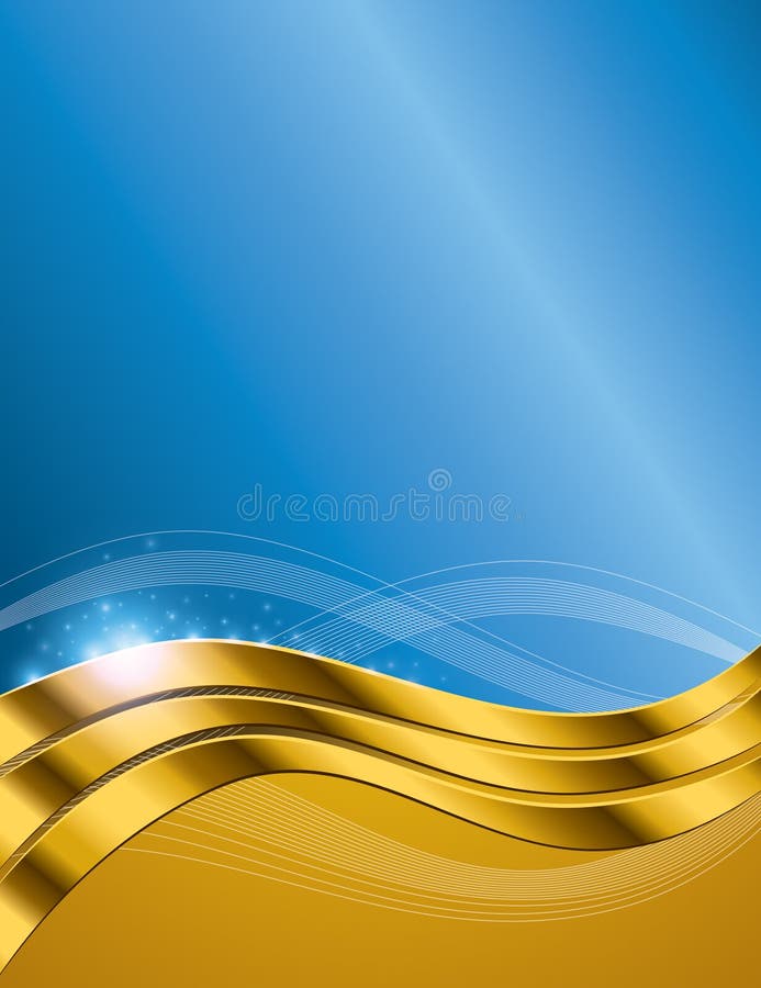 Blue Gold Background Royalty Free Stock Image - Image: 37892086