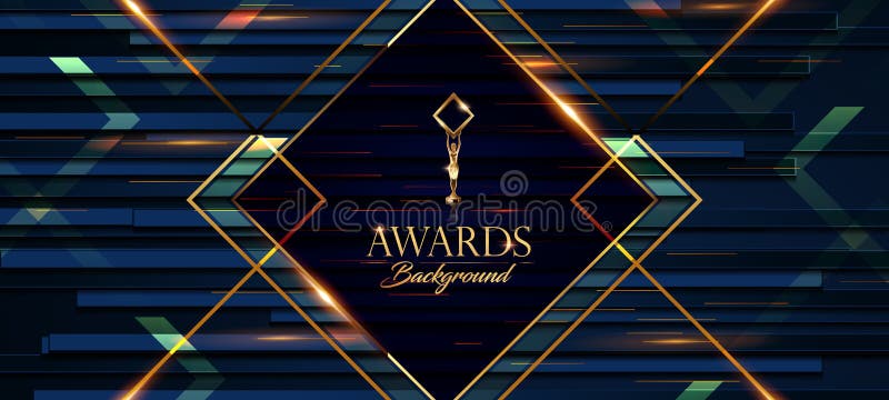 Blue and Golden Metallic Background. Award Luxury Background. Premium Design Template.