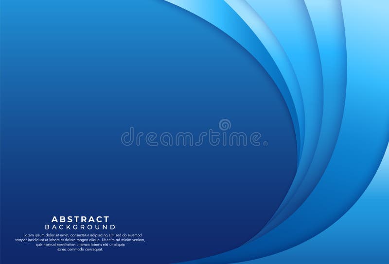 Blue gradient abstract background vector illustration with paper layer circle. Curves and lines use for banner, cover, poster, wal stock illustration